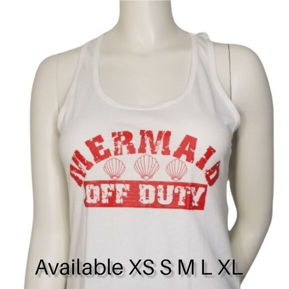 Mermaid Off Duty Racerback Tank Next Level N1533 Custom‎ Handmade - Picture 2 of 9